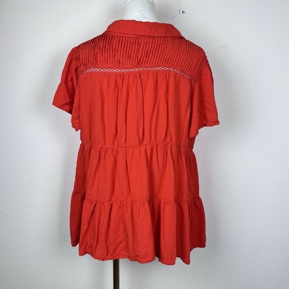 Torrid Vibrant Red Ruffle Blouse - Picture 3 of 6